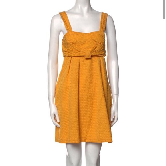 See By Chloe Orange Bow Square Neckline Mini Dress - Picture 1 of 12